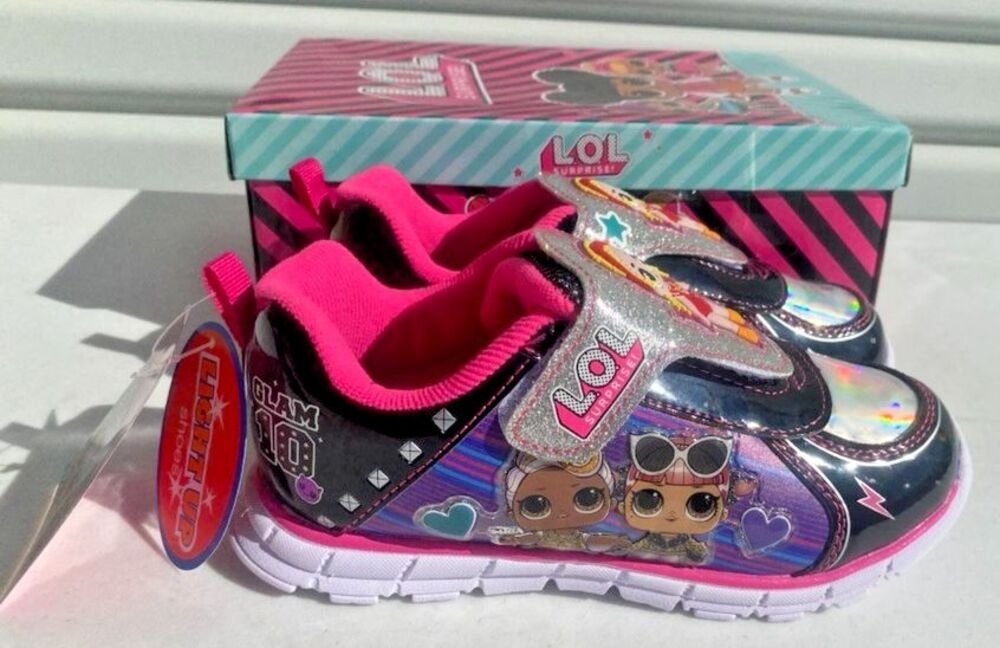 LOL Surprise Girls NWT Glam Shoes Athletic Hook & Loop Close Light Up Toddler 13